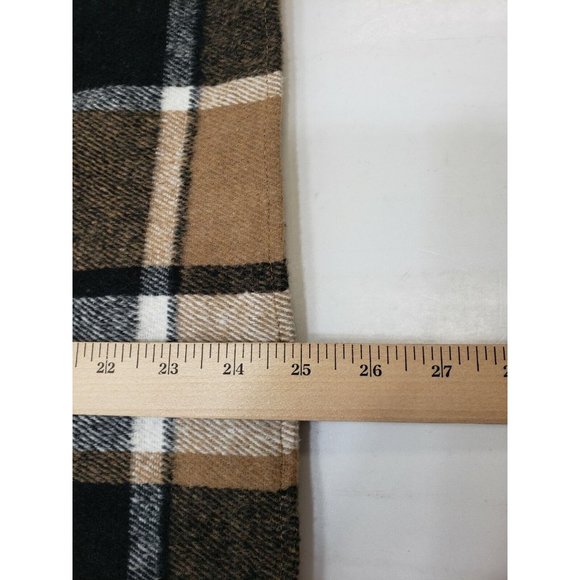 Yeokou Women's Jacket Shacket Button Up Long Sleeve Brown Plaid Size S NWT - Picture 10 of 10